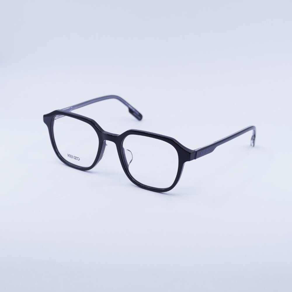 Kenzo KZ50102F 001 Eyeglasses Shiny Black 53mm Square Frame
